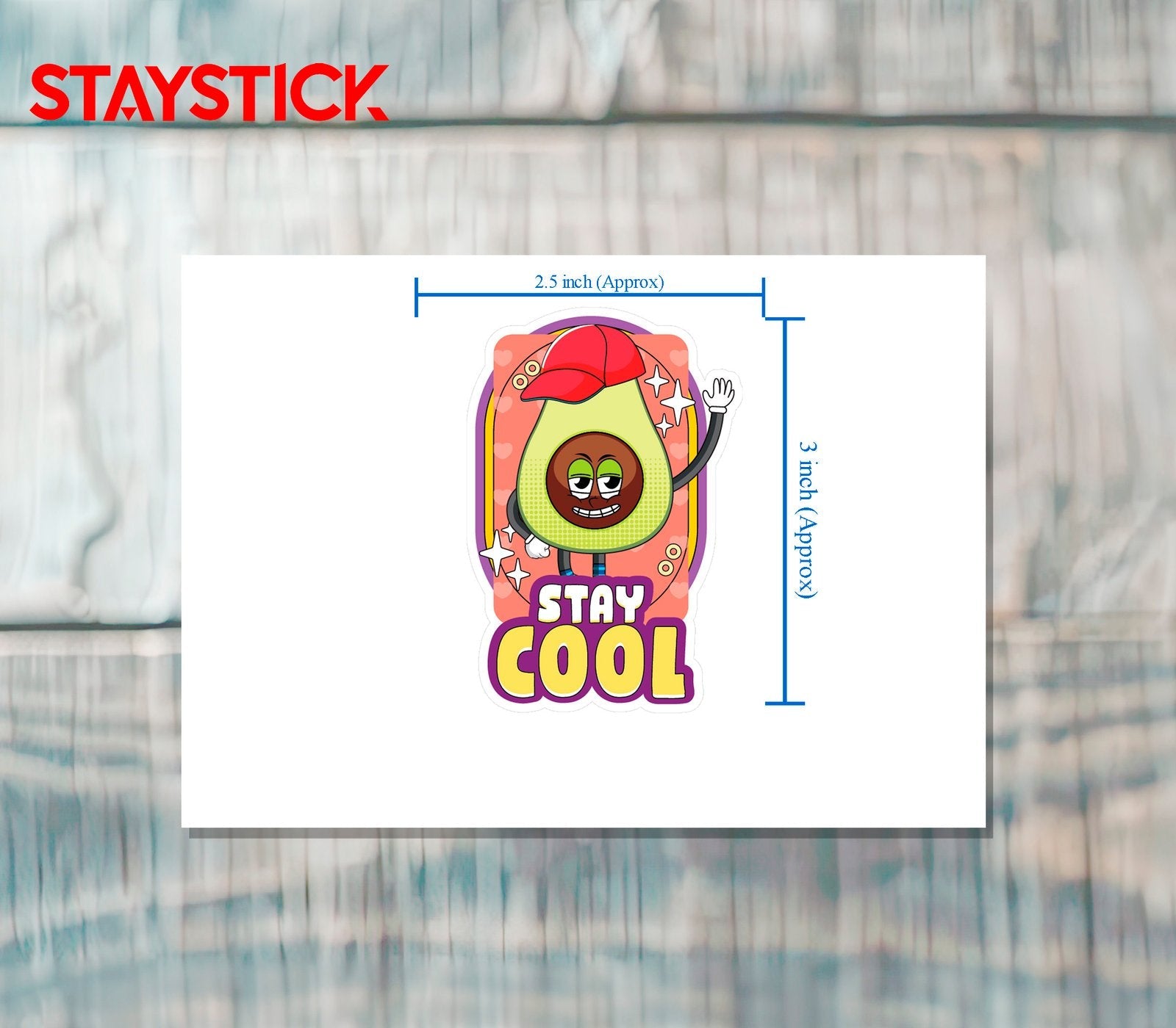 STAY COOL STICKER Metalized Sticker