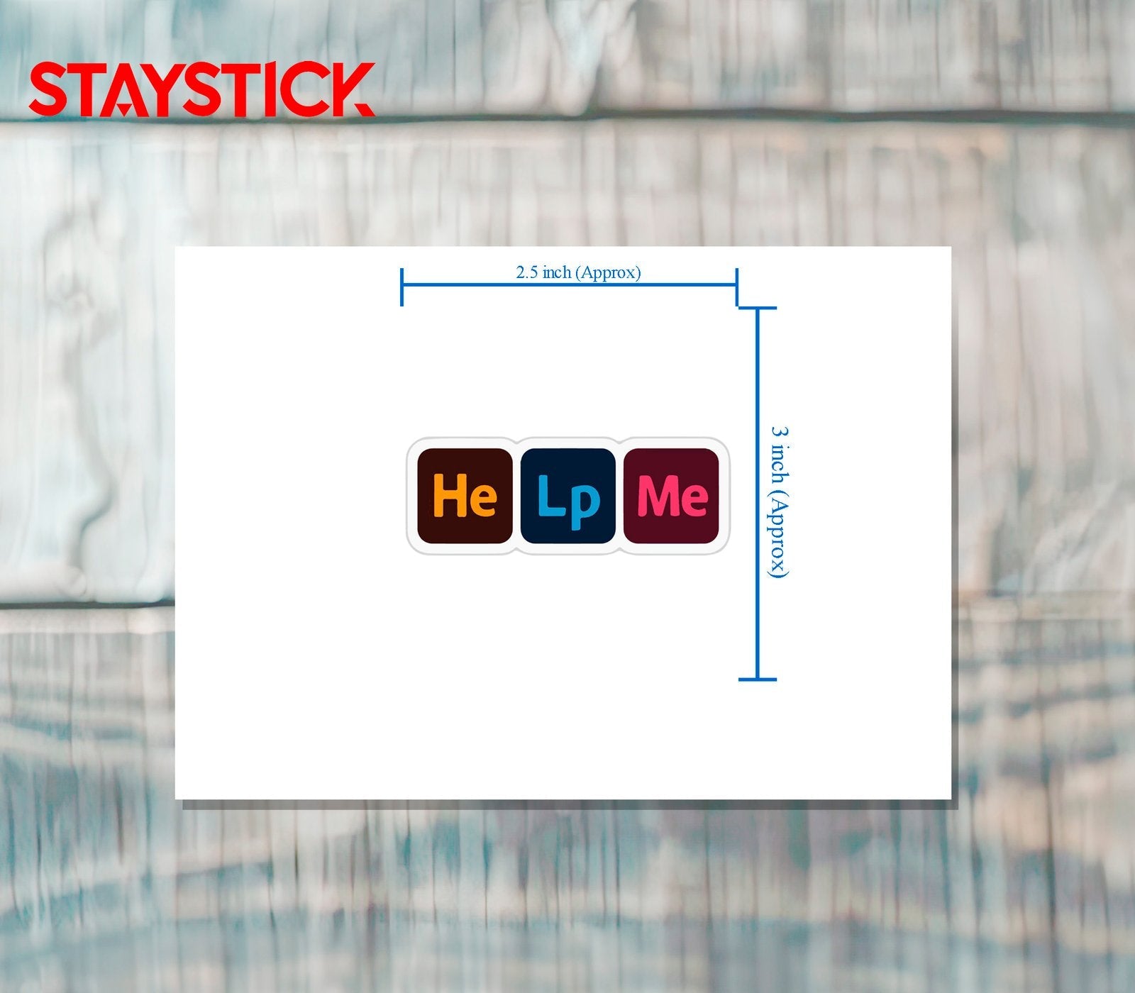 HELP ME STICKER Metalized Sticker
