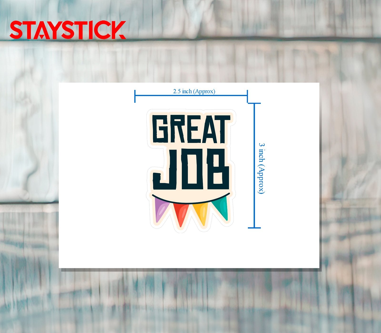 GREAT JOB STICKER Metalized Sticker