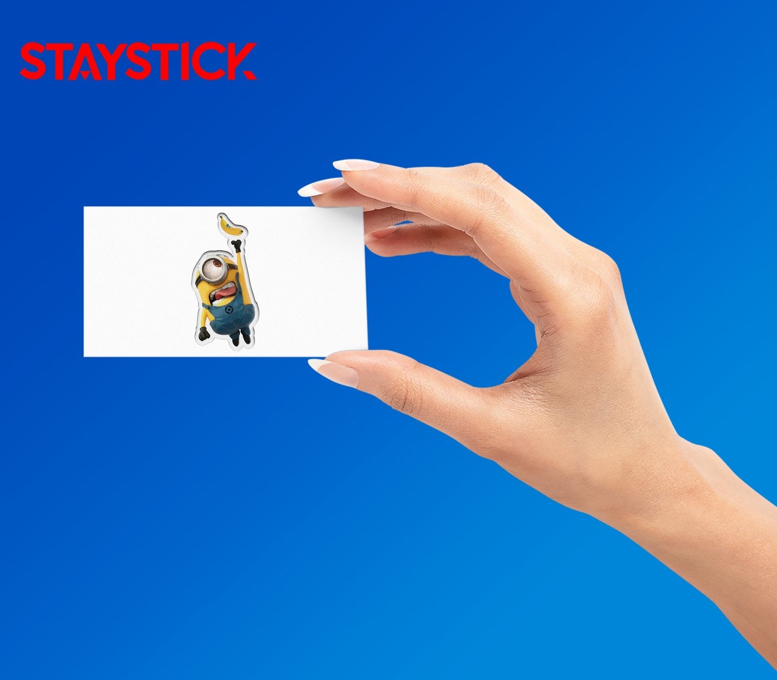 Minion Reaching for Banana Sticker Premium Vinyl Sticker