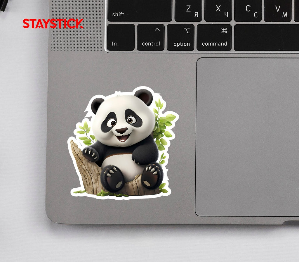 Cute Panda on Tree Branch Sticker Premium Vinyl Sticker