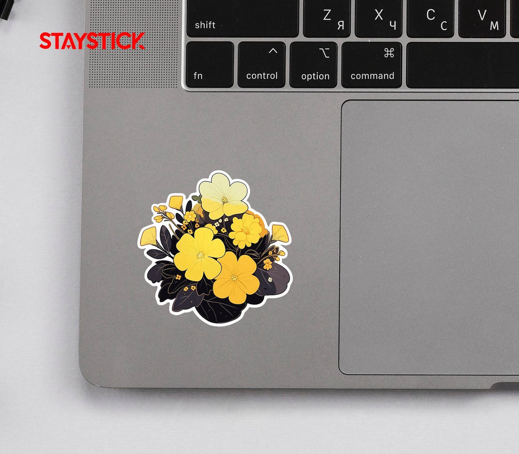YELLOW FLOWER STICKER Premium Vinyl Sticker