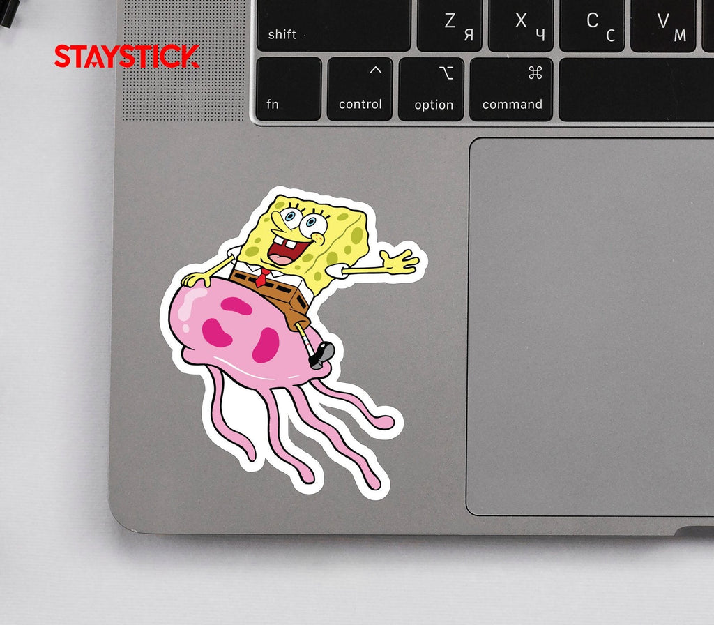 SpongeBob Jellyfishing Sticker Premium Vinyl Sticker
