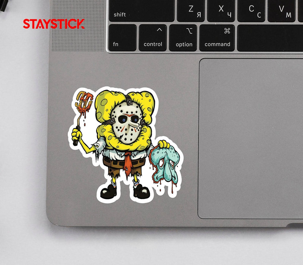 Horror Spongebob Jason Sticker Premium Vinyl Sticker