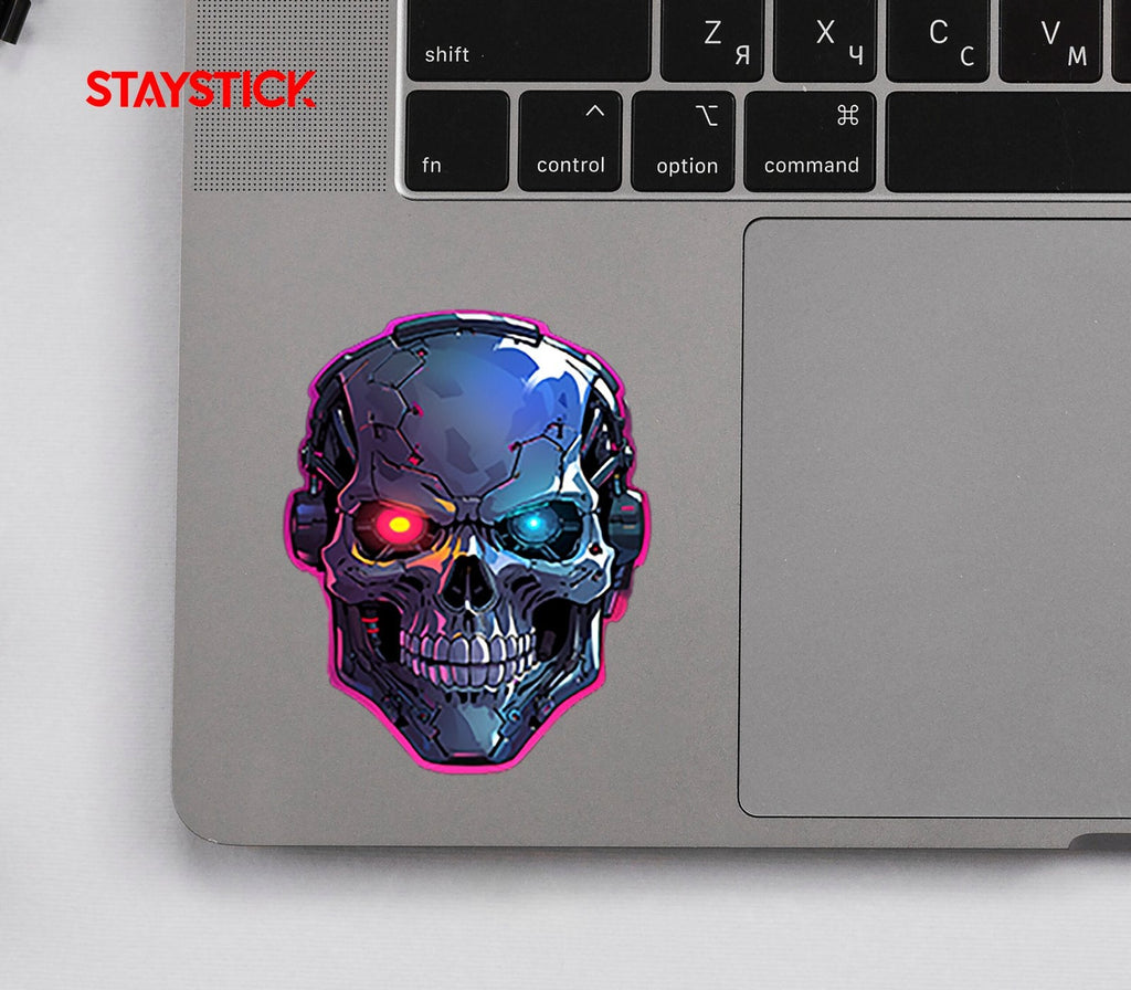 CYBER SKULL STICKER Premium Vinyl Sticker