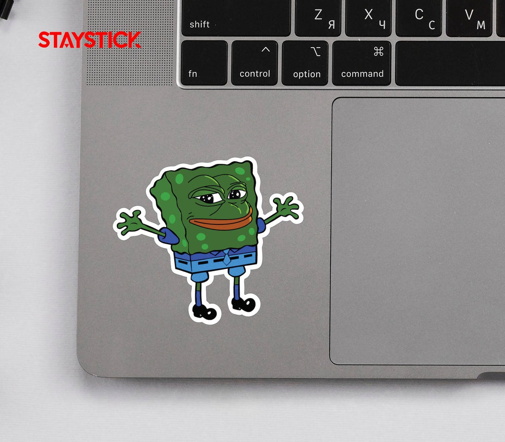 Sad Spongebob Pepe Meme Sticker Premium Vinyl Sticker