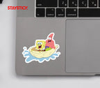 Spongebob and Patrick Clam Boat Sticker Premium Vinyl Sticker