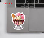 Cartoon Ice Cream Sundae Sticker Premium Vinyl Sticker
