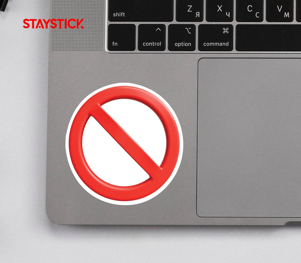 RED PROHIBITED STICKER Premium Vinyl Sticker