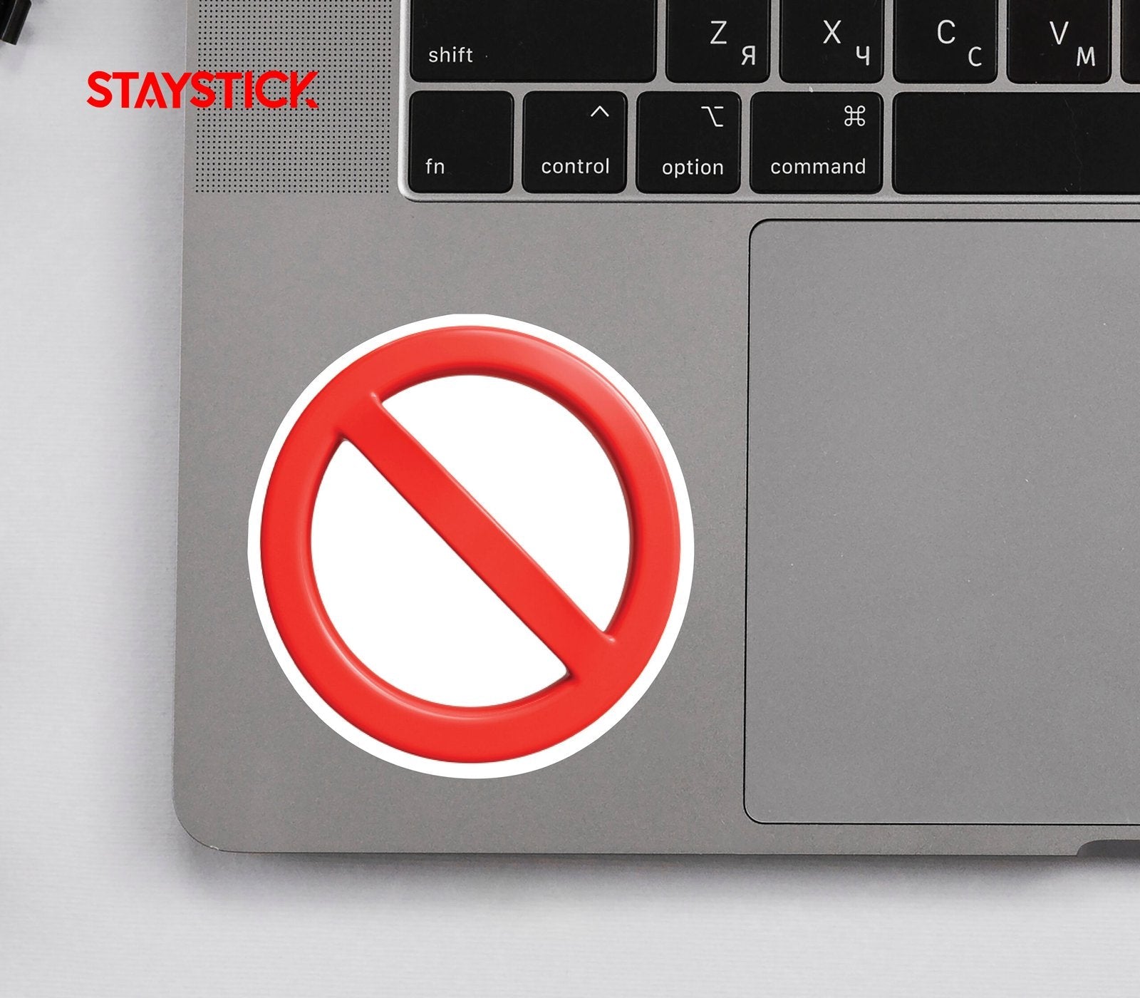 RED PROHIBITED STICKER Premium Vinyl Sticker