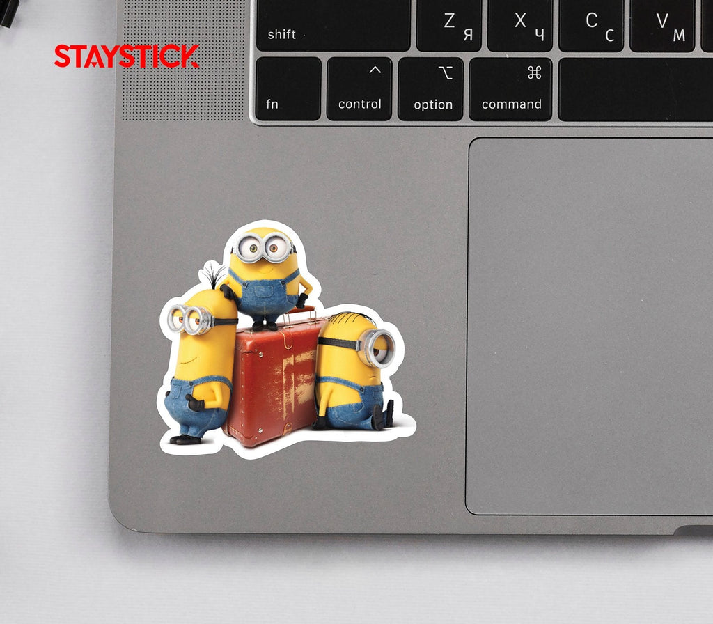 Minions with Suitcase Sticker Premium Vinyl Sticker
