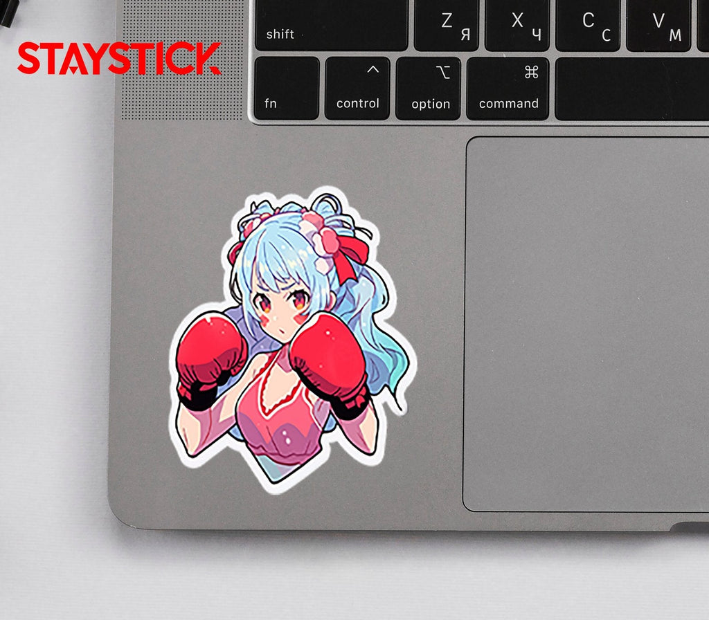 BOXING GIRL STICKER Premium Vinyl Sticker