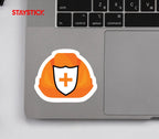 ORANGE HELMET STICKER Premium Vinyl Sticker