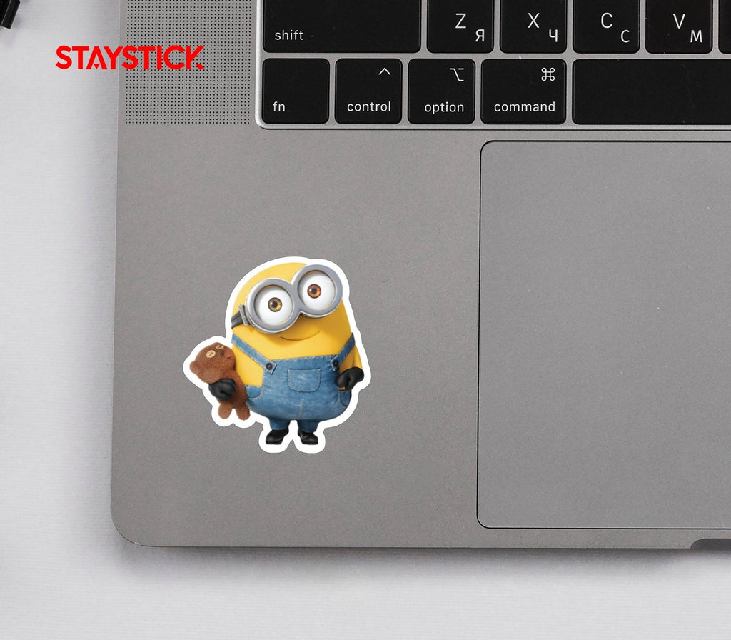 Minion with Teddy Bear Sticker Premium Vinyl Sticker