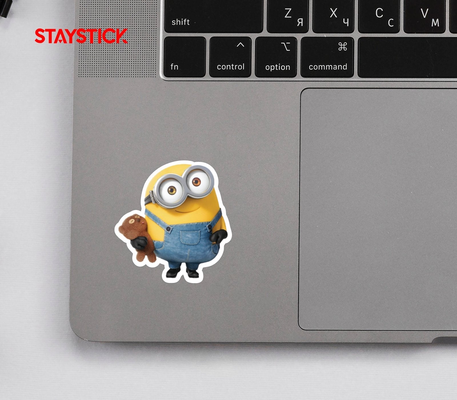 Minion with Teddy Bear Sticker Premium Vinyl Sticker
