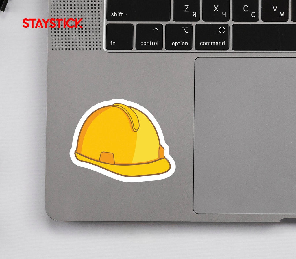 YELLOW HELMET STICKER Premium Vinyl Sticker