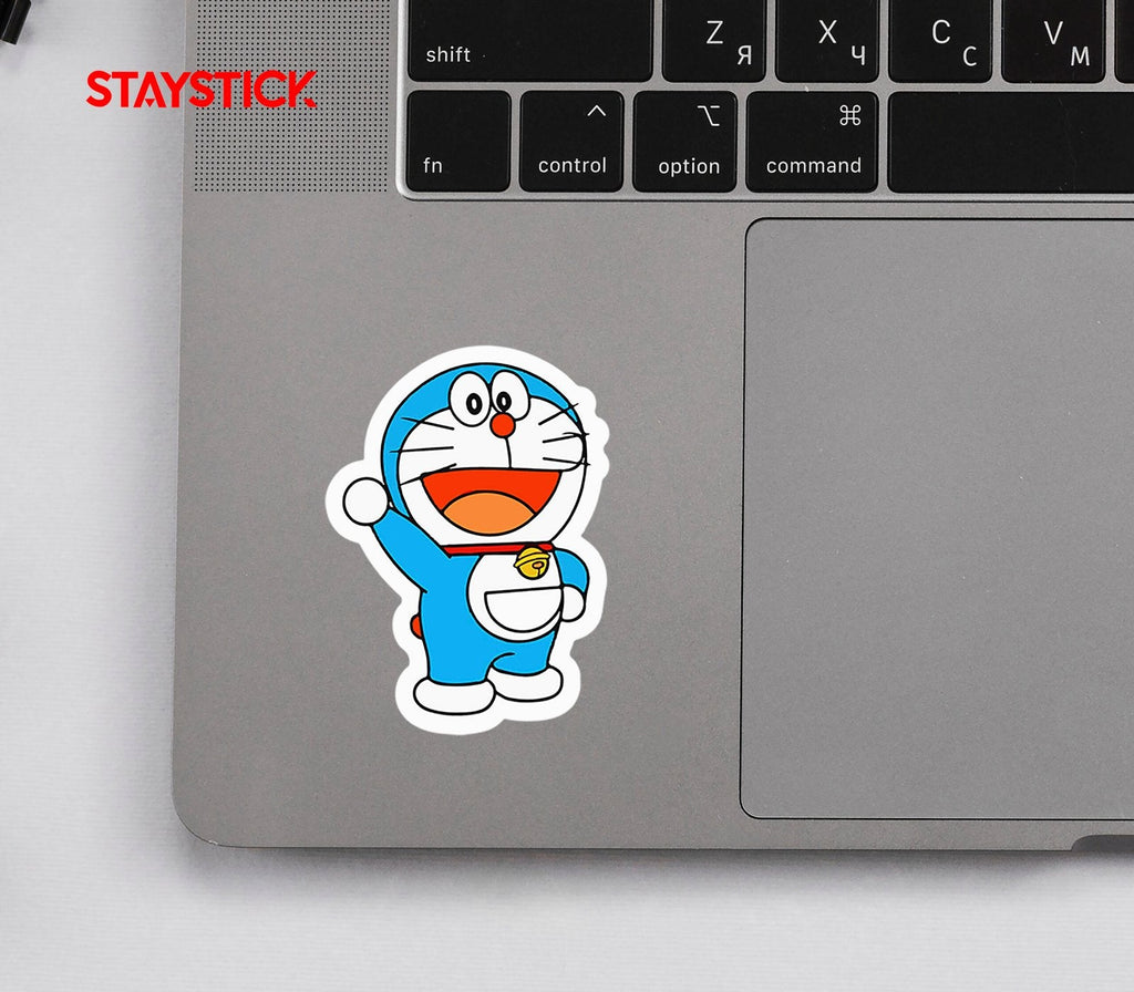 Doraemon Waving Sticker Premium Vinyl Sticker