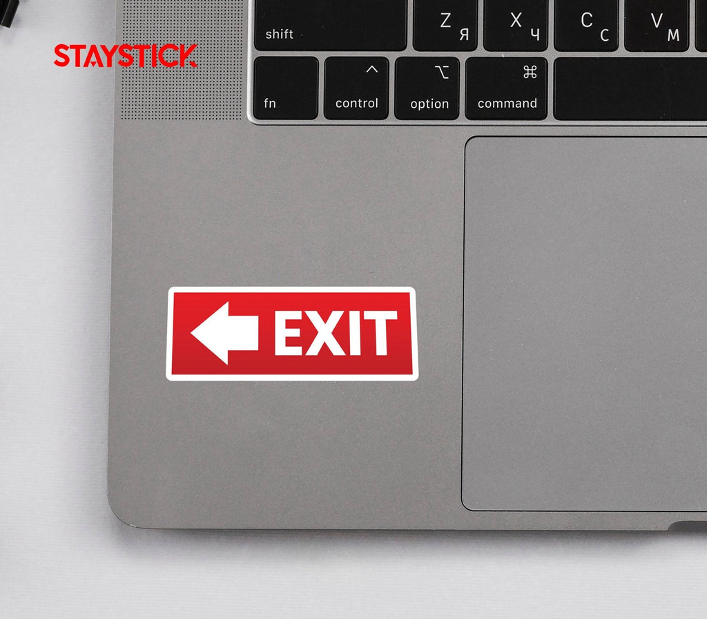 RED EXIT STICKER Premium Vinyl Sticker