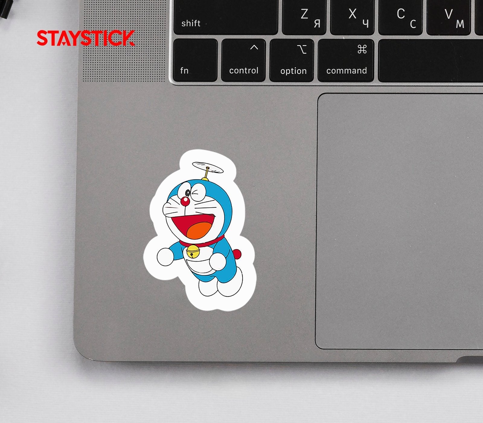 Doraemon Flying with Propeller Sticker Premium Vinyl Sticker