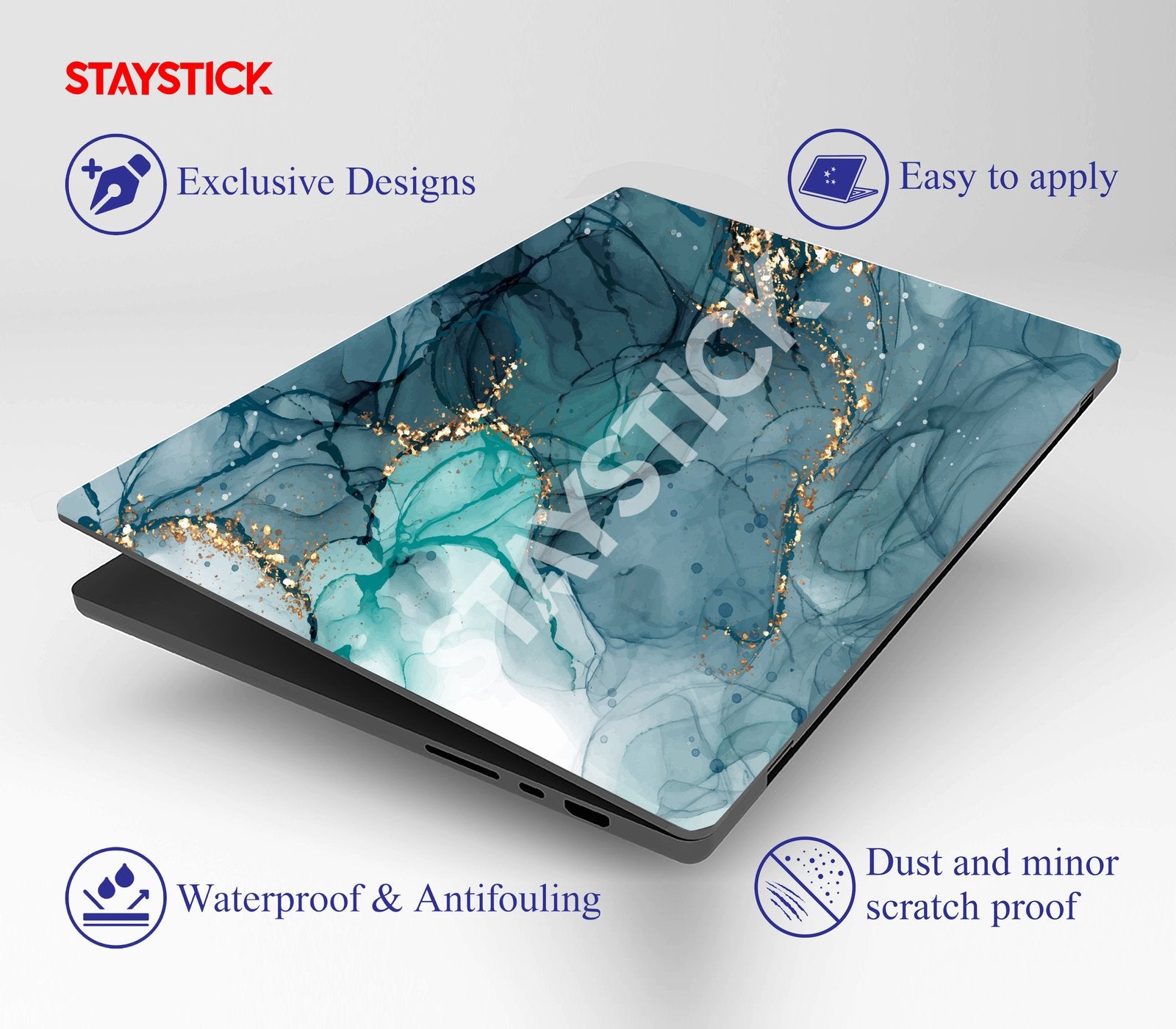 BLUE GRAPHICAL LAPTOP STICKER
