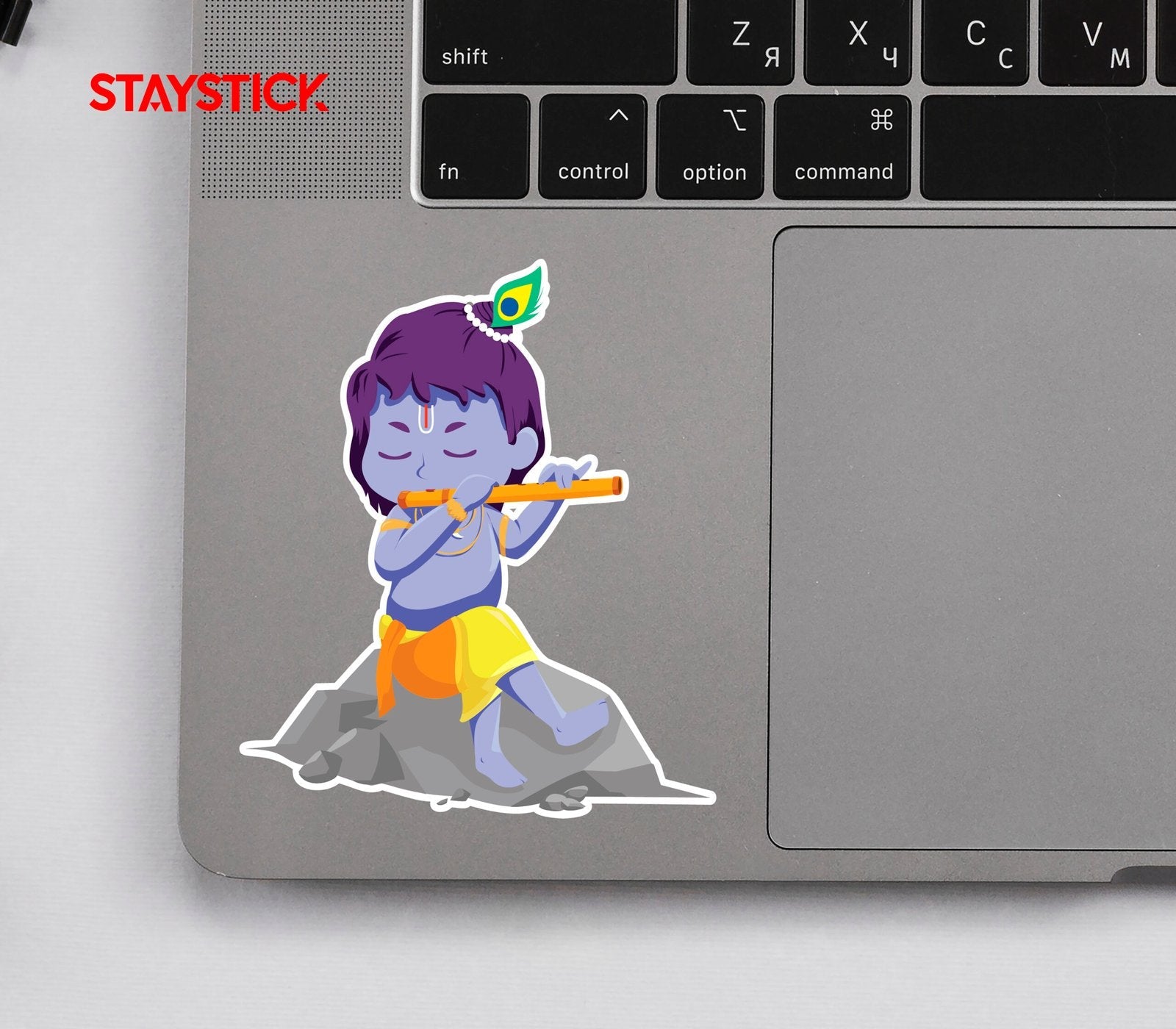 Flute Krishna Sticker Premium Vinyl Sticker