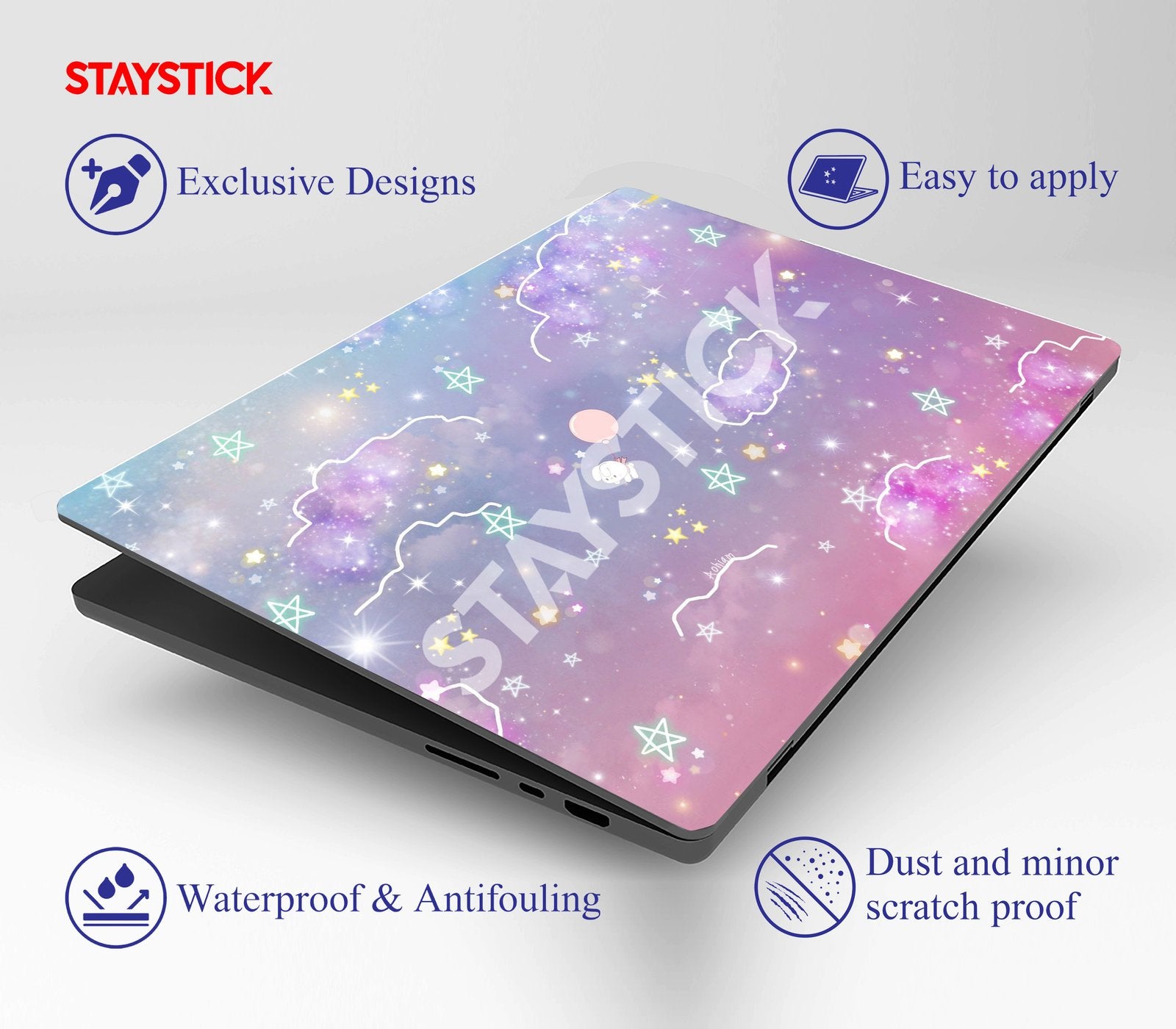 DESIGNED Laptop Skin IN PURPLE COLOR