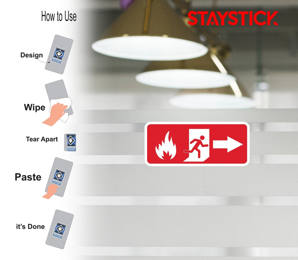 FIRE EXIT SIGN STICKER Safety Sticker