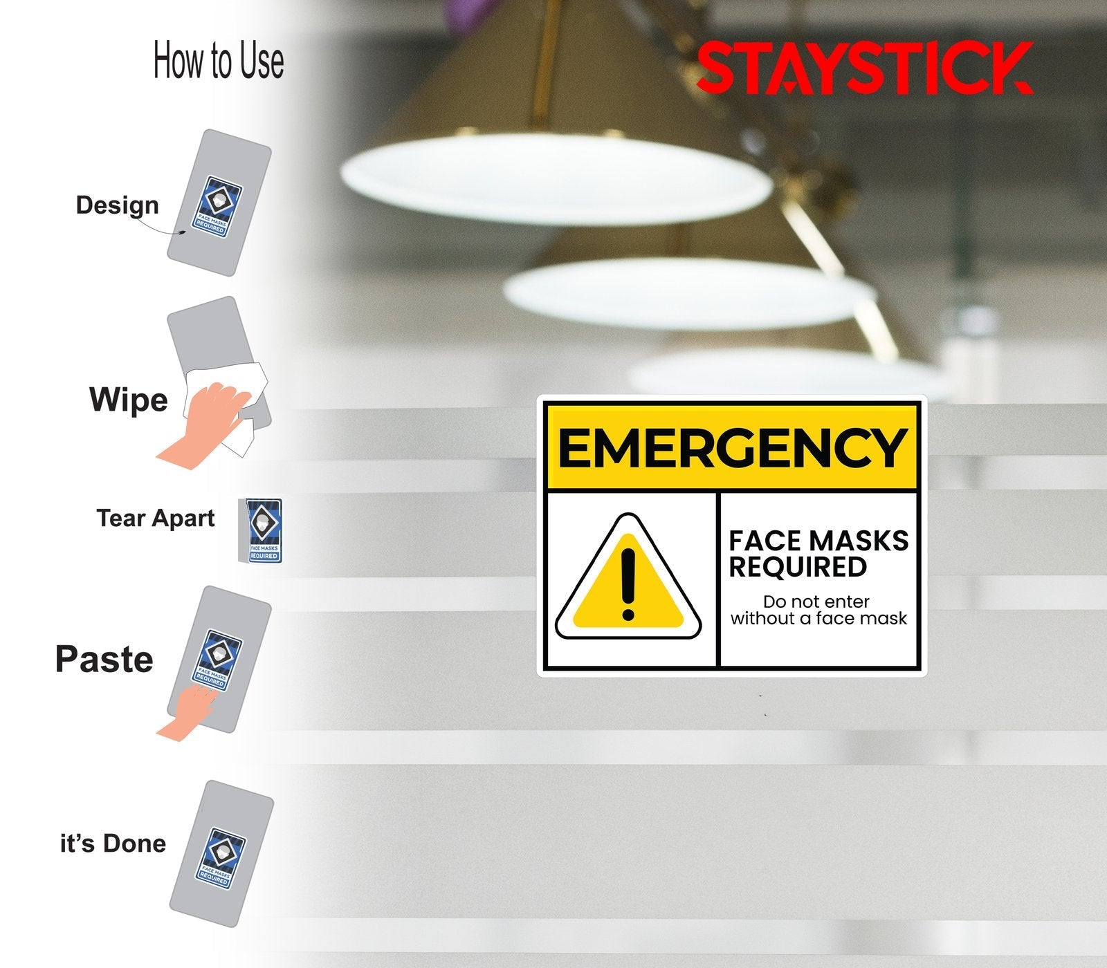 EMERGENCY FACE MASK STICKER Premium Vinyl Sticker