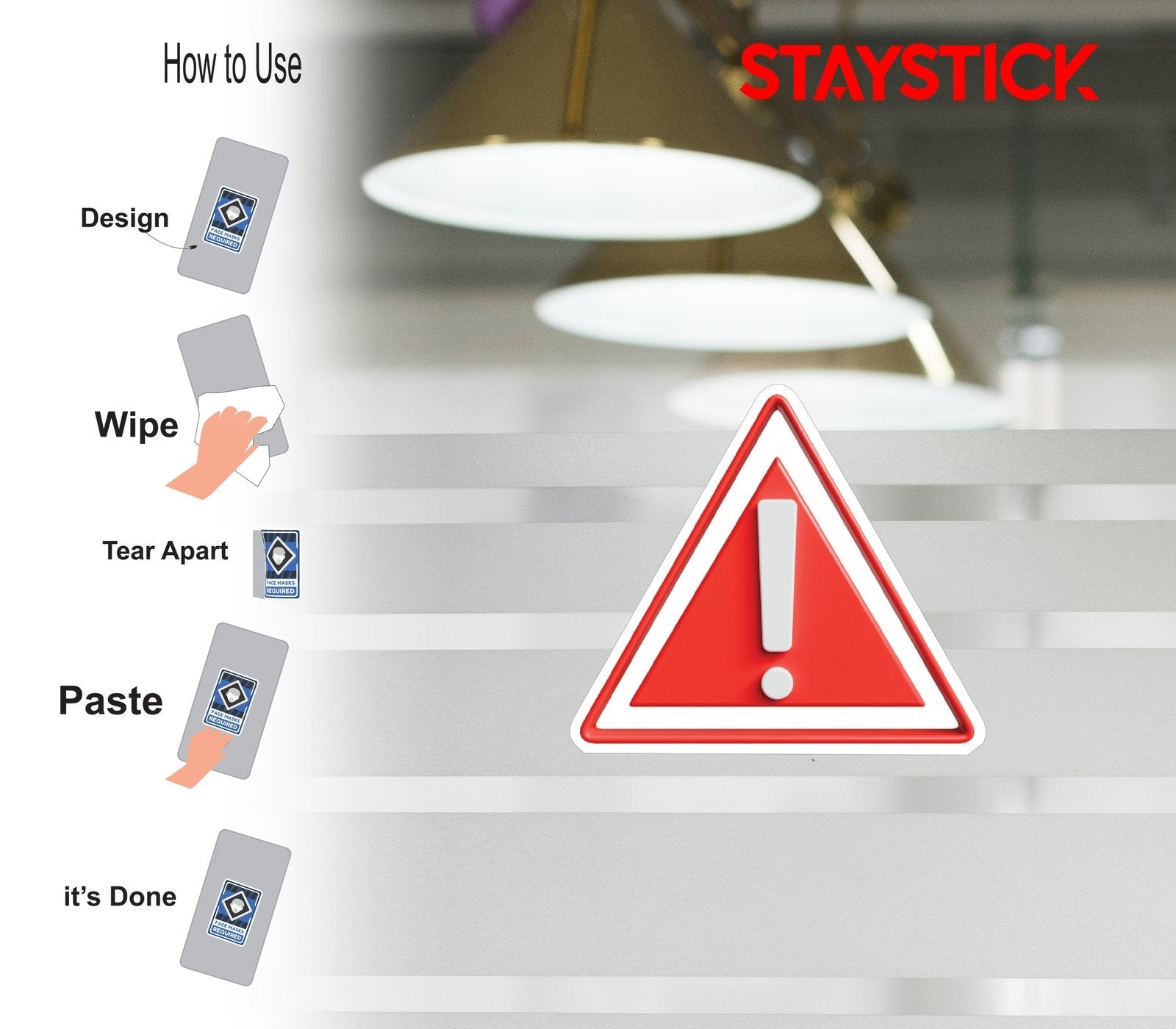 RED TRIANGULAR STICKER Premium Vinyl Sticker