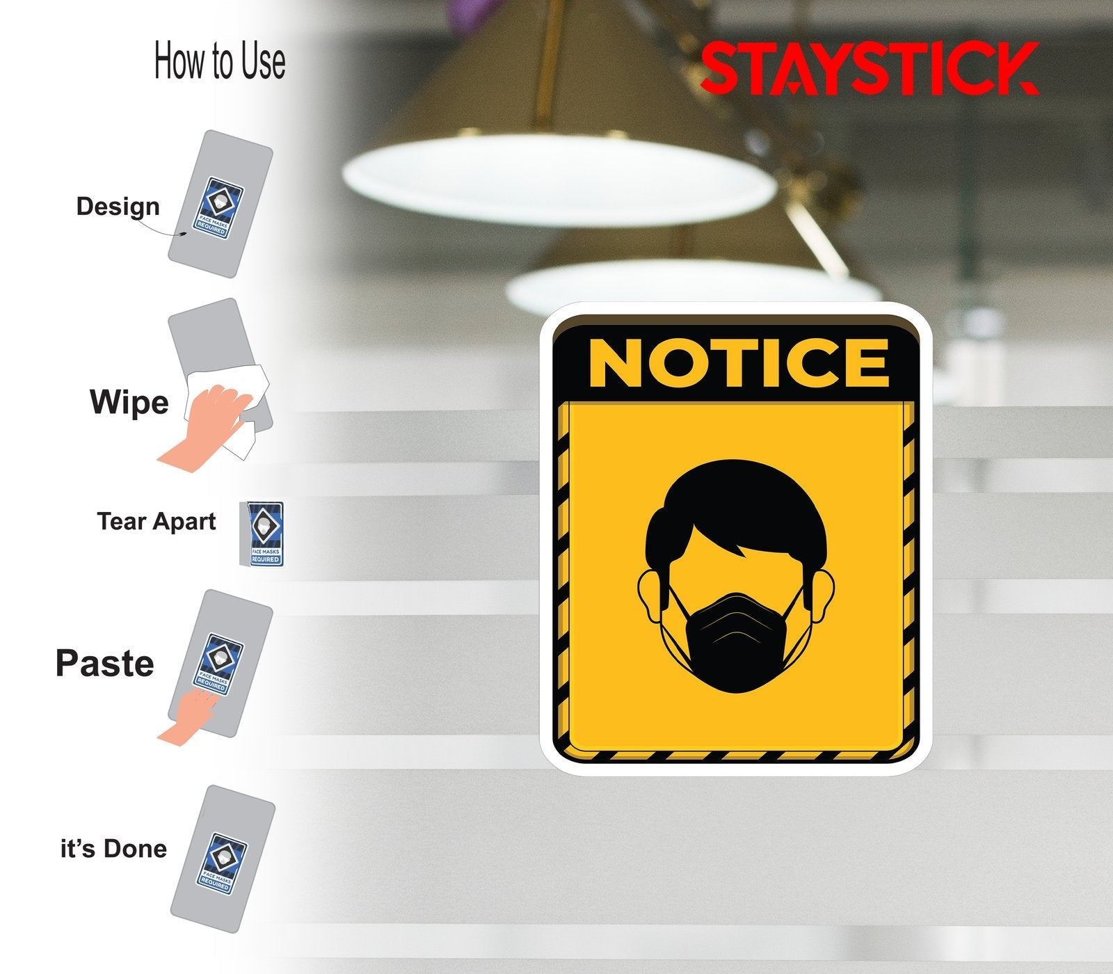 WEARING MASK STICKER Premium Vinyl Sticker