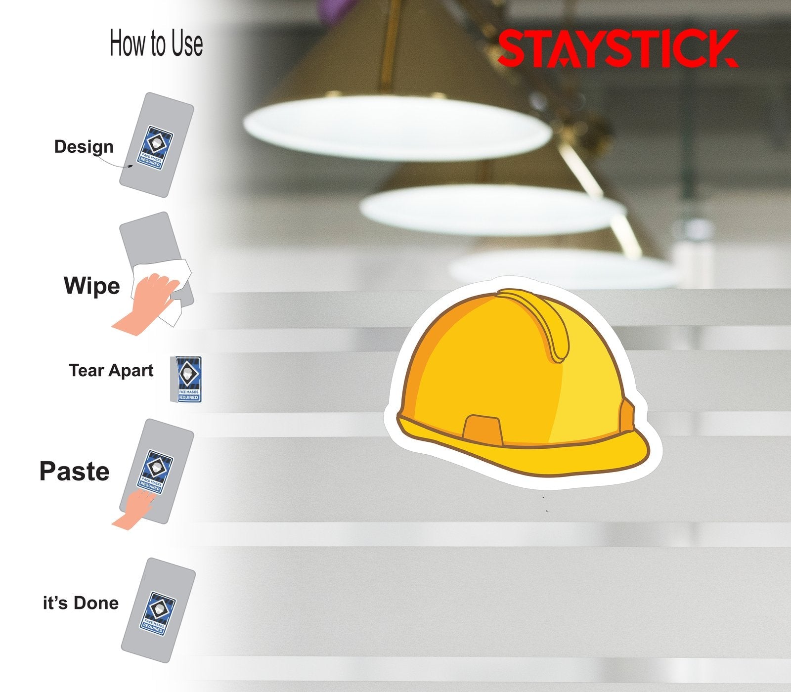 YELLOW HELMET STICKER Premium Vinyl Sticker