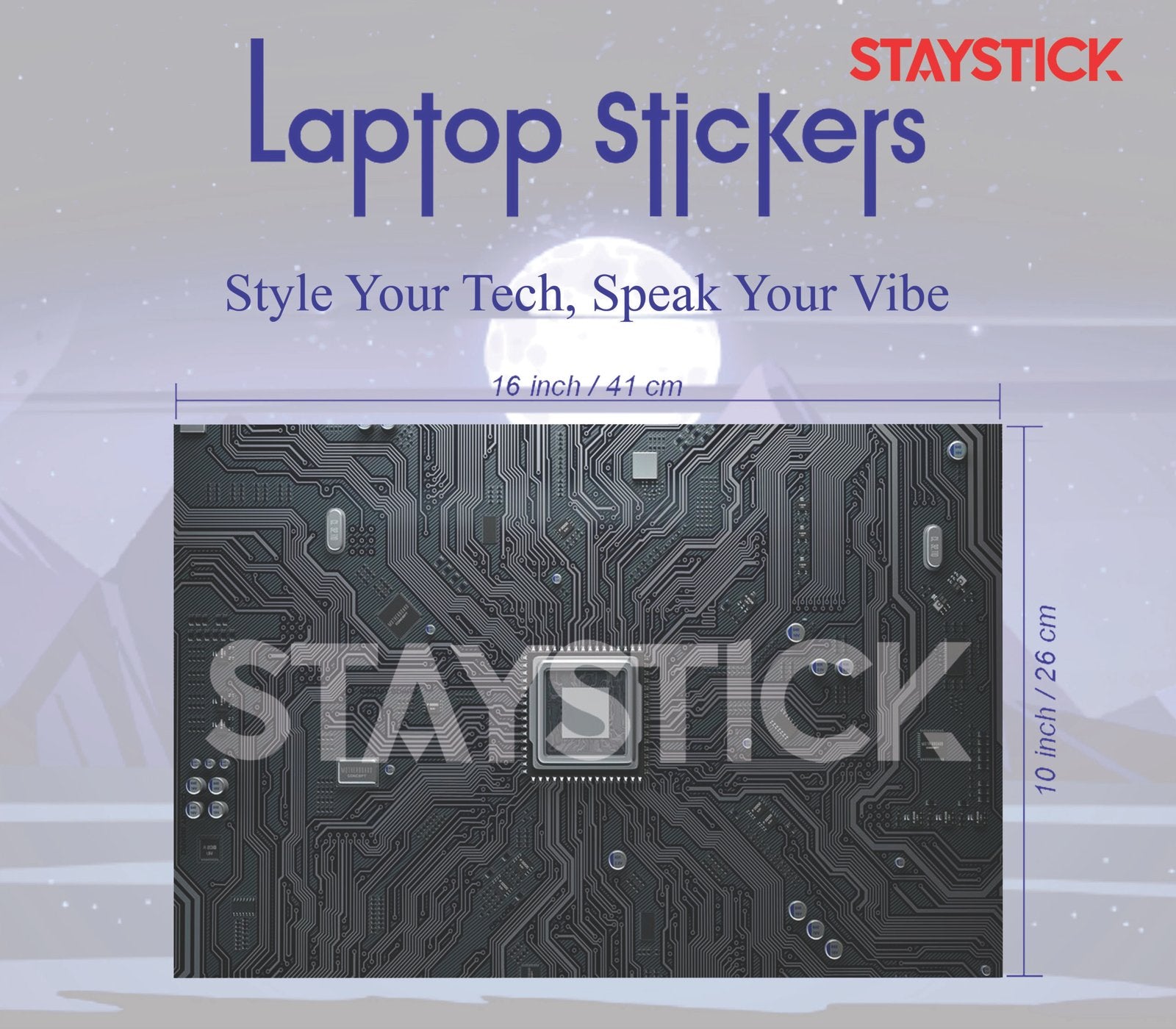 BLACK GRAPHICAL LAPTOP STICKER