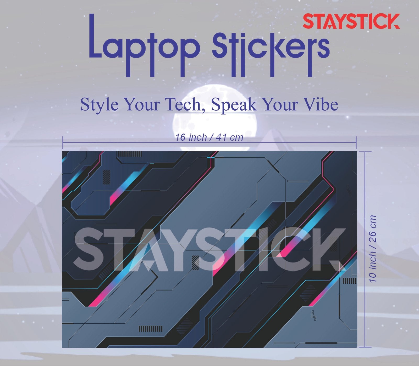 BLACK AND GREY GRAPHICAL LAPTOP STICKER