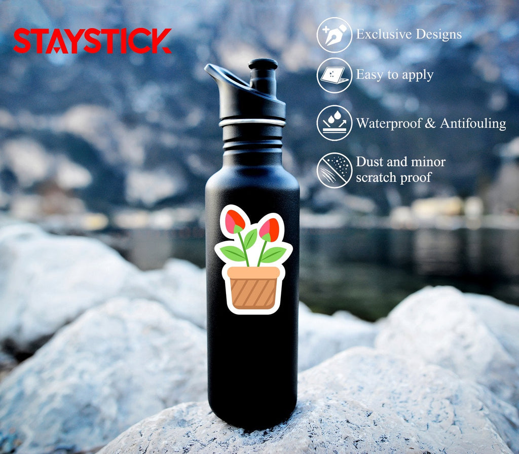 FLOWER POT STICKER Premium Vinyl Sticker
