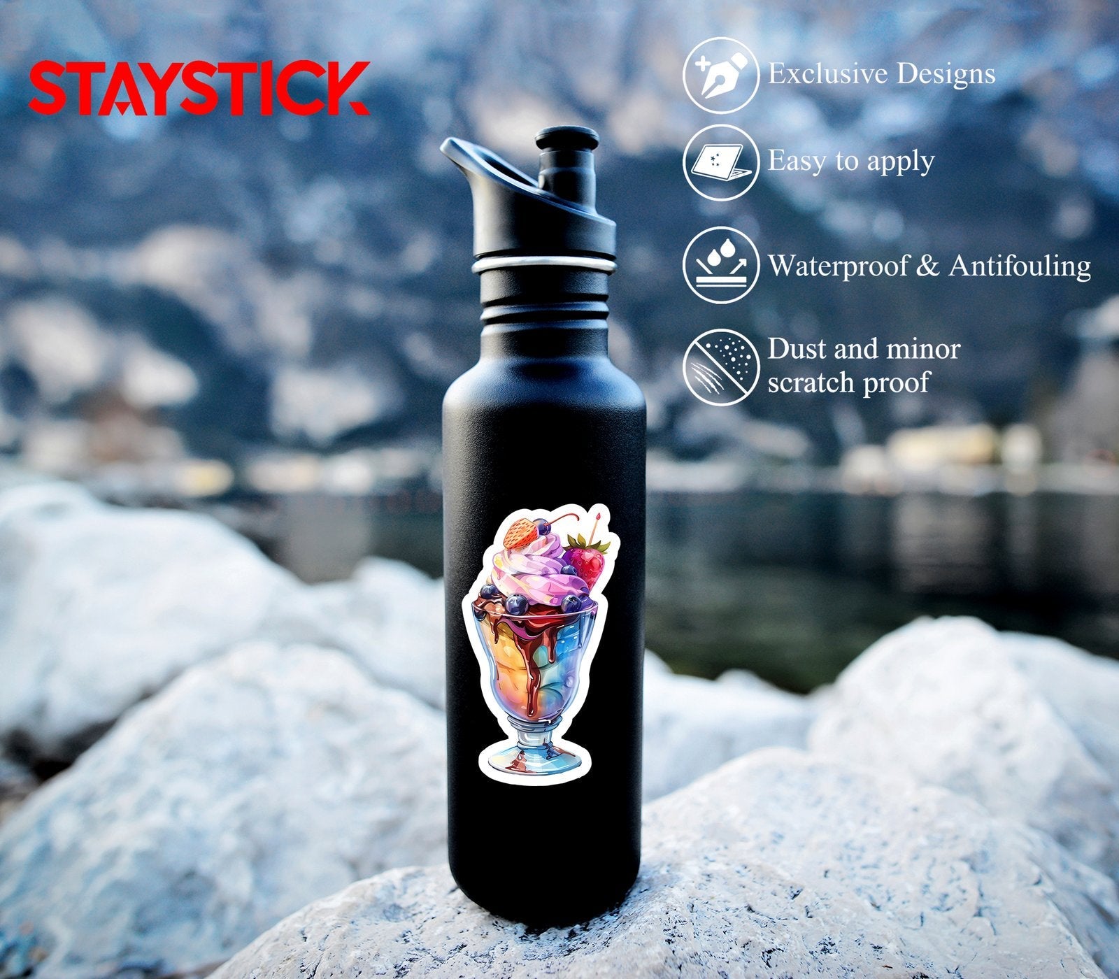 Colorful Sundae Dessert Sticker Premium Vinyl Sticker