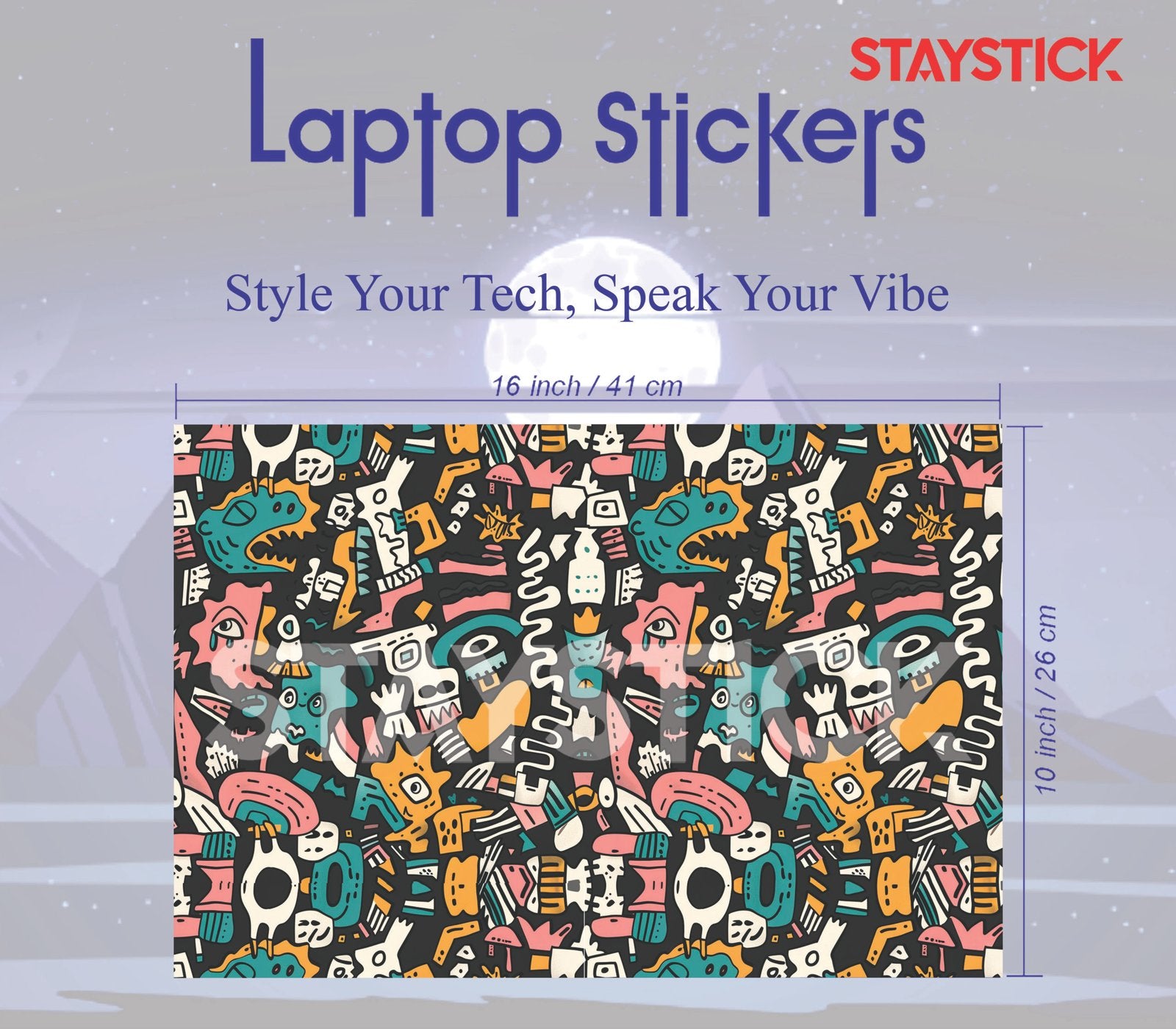 FUNNY MONSTER DESIGNED  LAPTOP STICKER