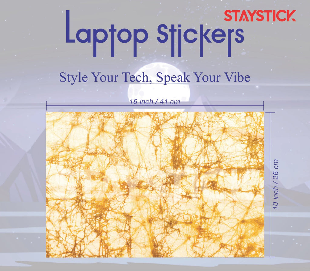 WHITE AND GOLDEN COLOR LAPTOP STICKER