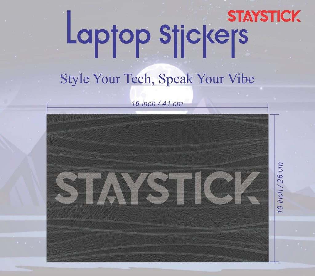 BLACK COLOR GRAPHICAL LAPTOP STICKER