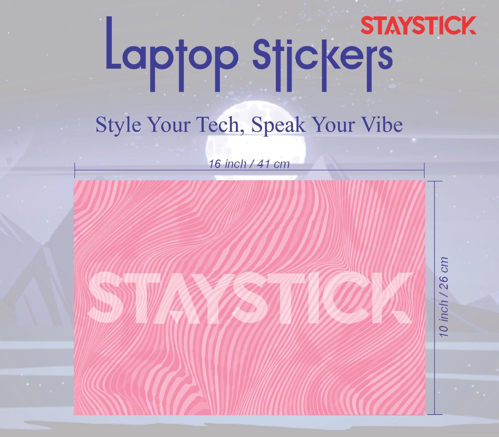 PINK COLOR DESIGNED LAPTOP STICKER