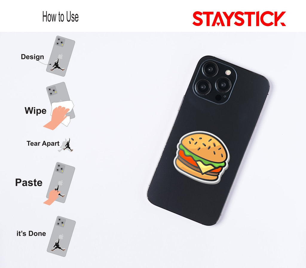 Cartoon Burger Sticker Premium Vinyl Sticker