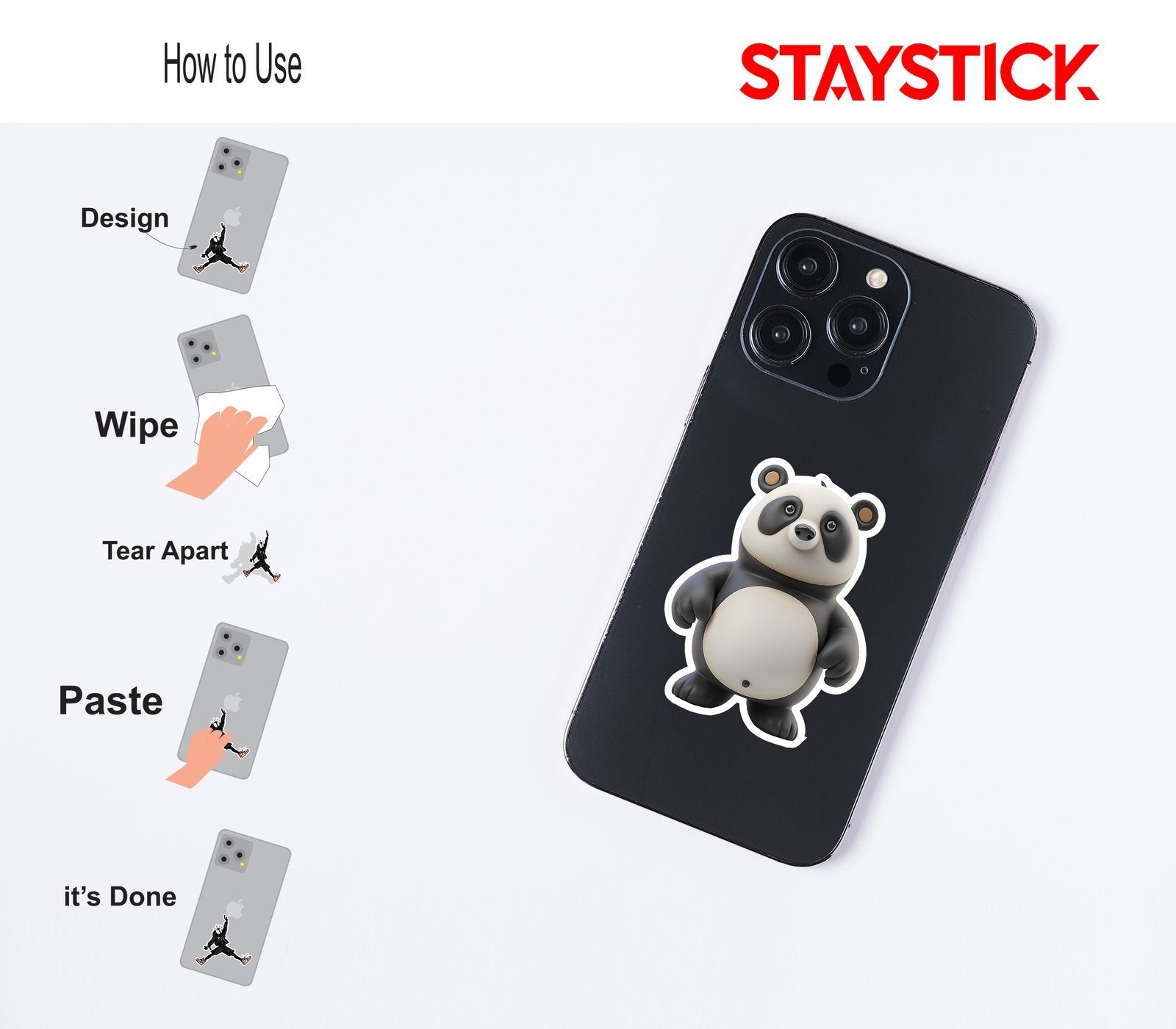 Cute 3D Panda Bear Sticker Premium Vinyl Sticker