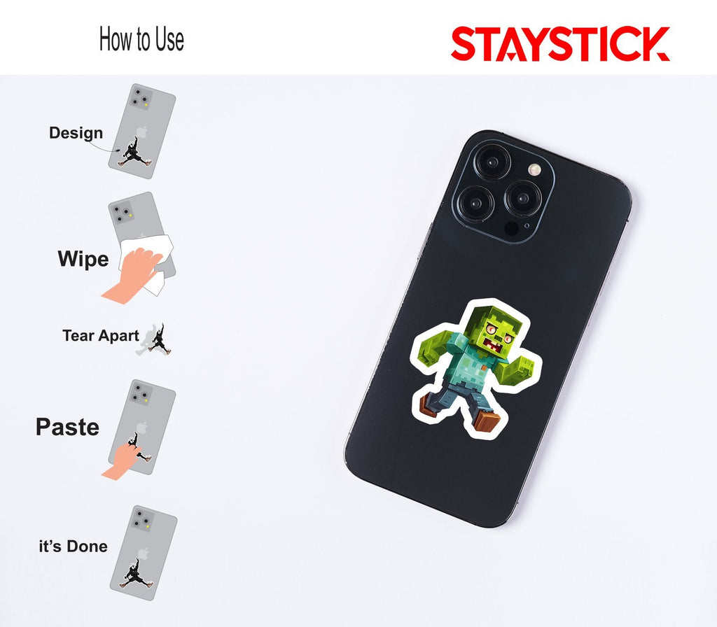 Minecraft Zombie Sticker Premium Vinyl Sticker