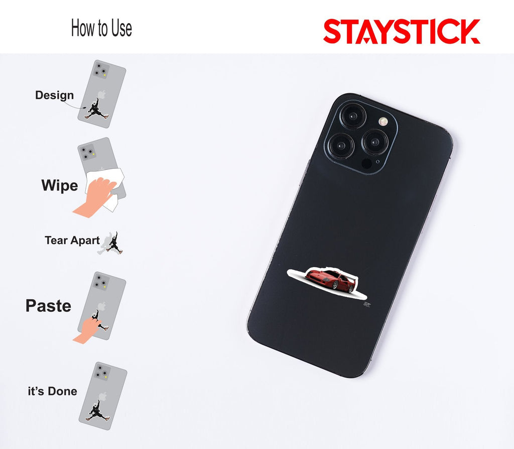 Red Ferrari F40 Sports Car Sticker Premium Vinyl Sticker