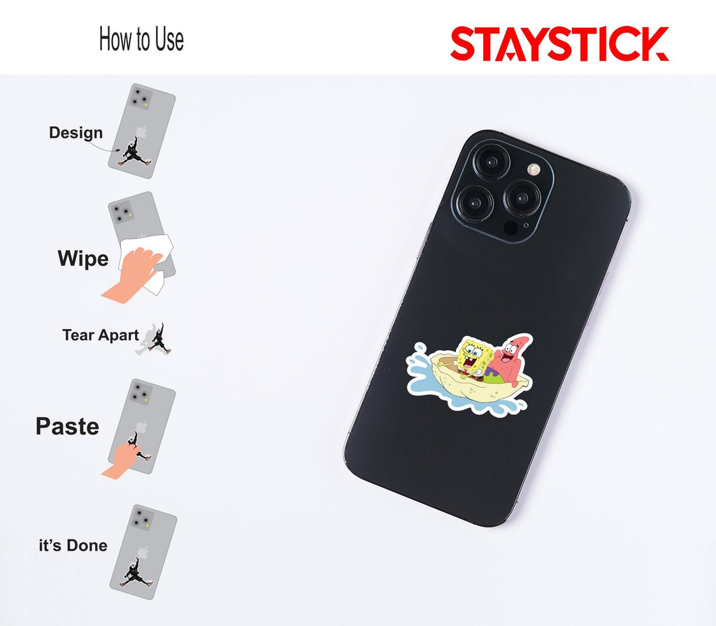 Spongebob and Patrick Clam Boat Sticker Premium Vinyl Sticker