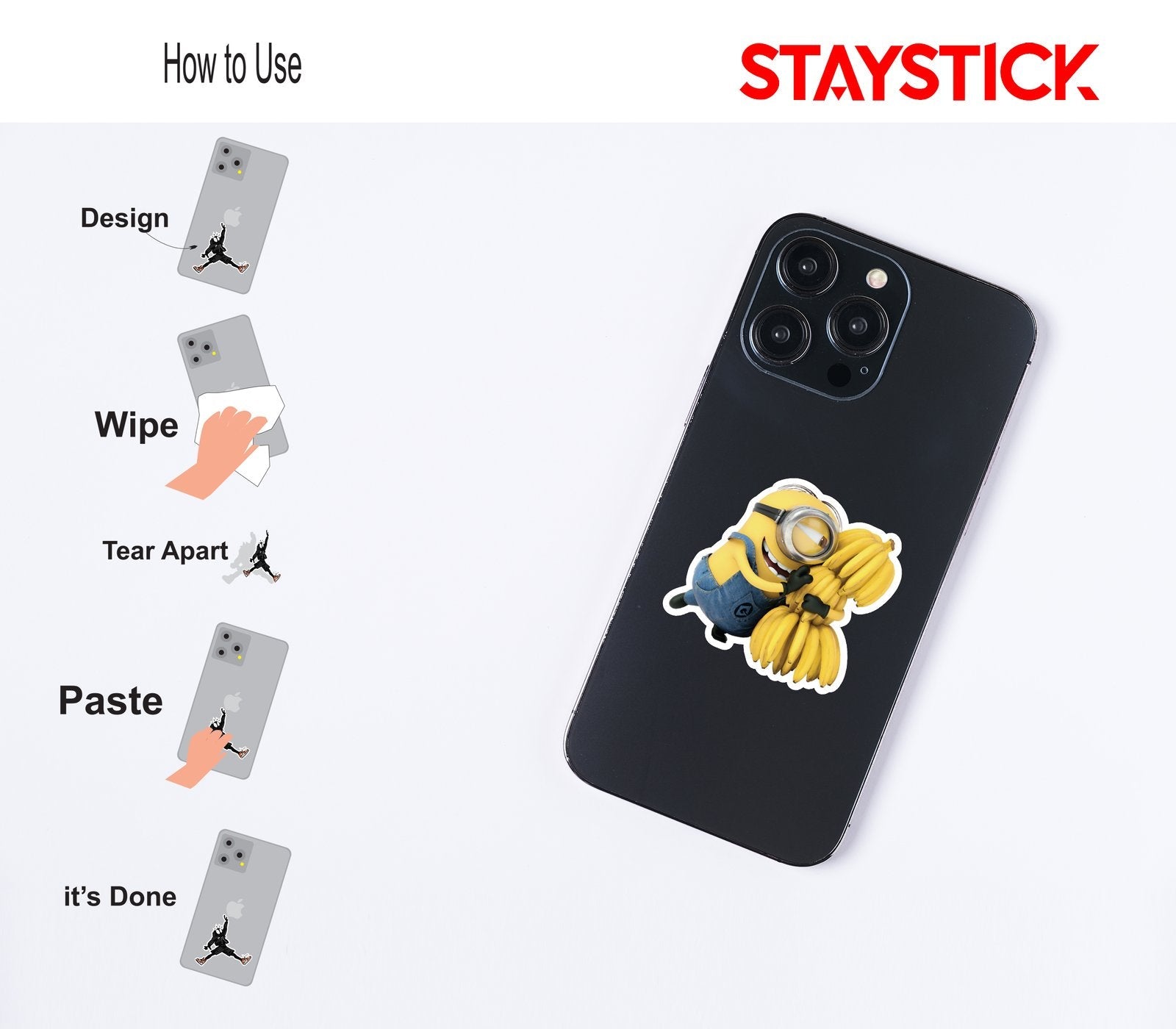 Minion Hugging Bananas Sticker Premium Vinyl Sticker