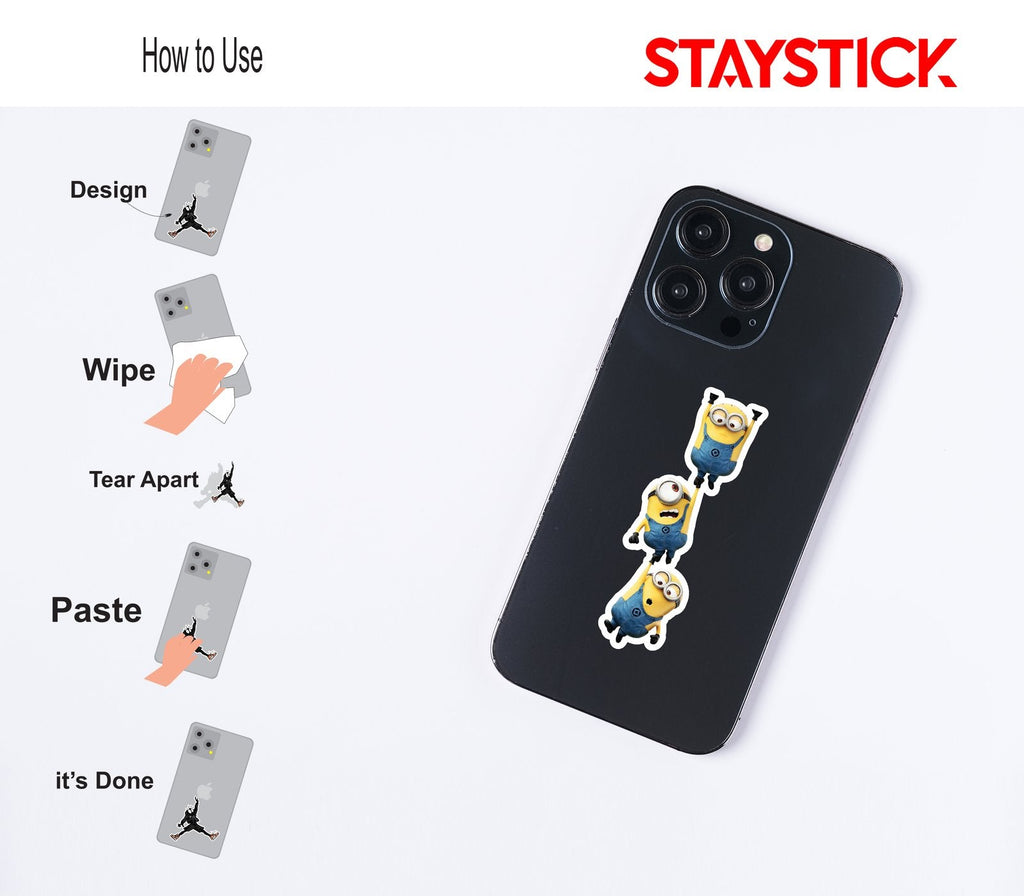 Minions Hanging On Sticker Premium Vinyl Sticker