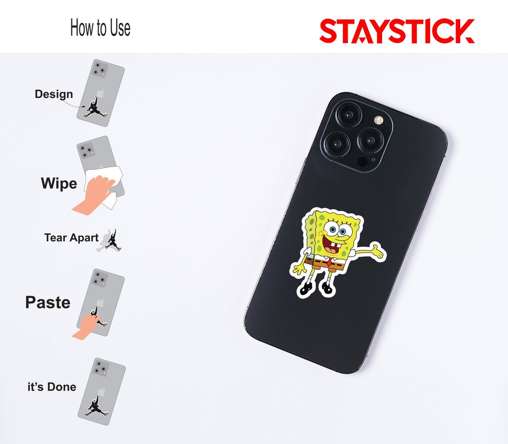 Spongebob Squarepants Waving Sticker Premium Vinyl Sticker