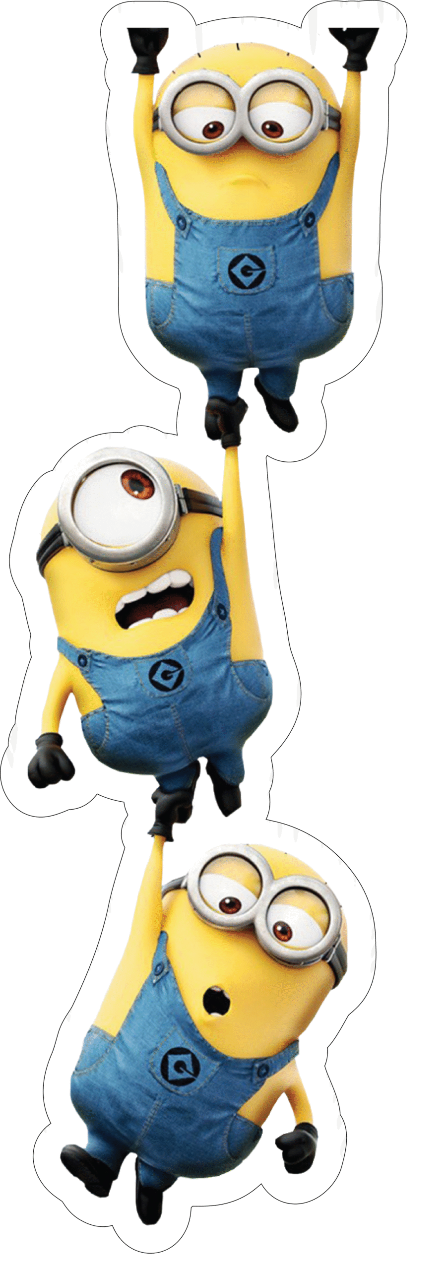 Minions Hanging On Sticker Premium Vinyl Sticker