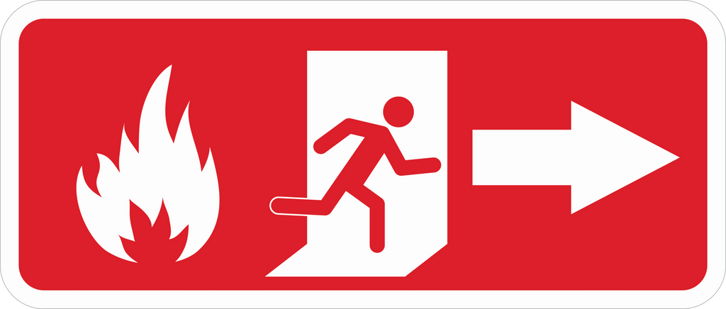 FIRE EXIT SIGN STICKER Safety Sticker