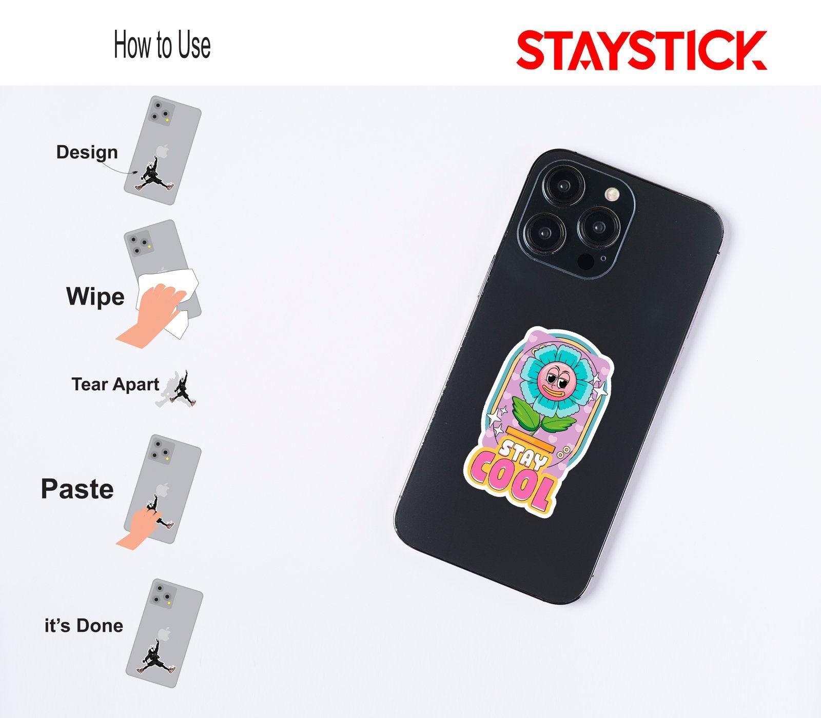 STAY COOL STICKER Metalized Sticker